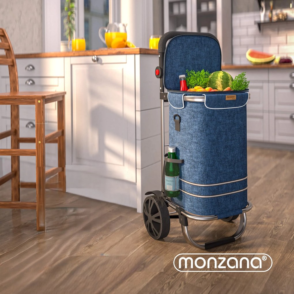 Monzana Torba na zakupy na kółkach EASY, 50l, niebieska