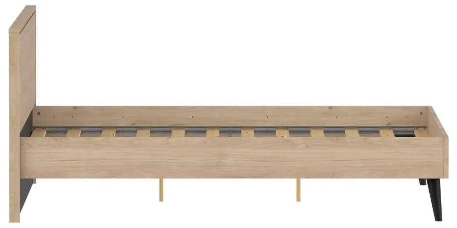 Łóżko dwuosobowe w dekorze dębu ze stelażem 180x200 cm w naturalnym kolorze Ry – Tvilum