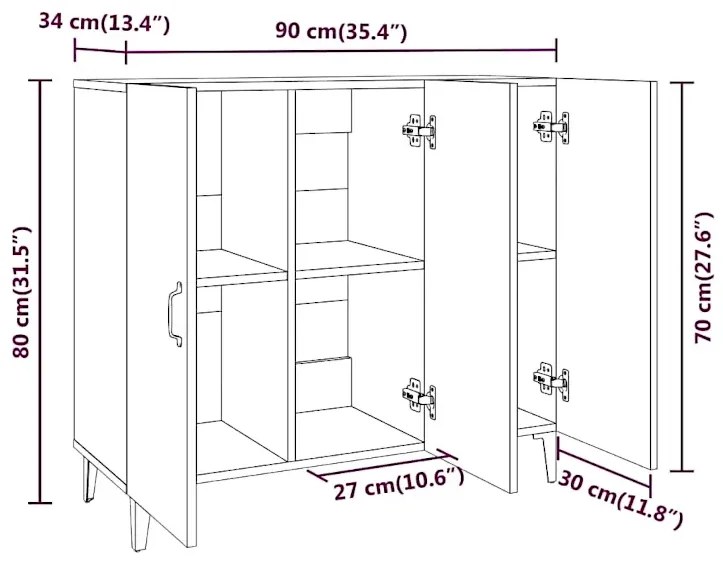 Komoda do salonu szarość betonu H2-S12