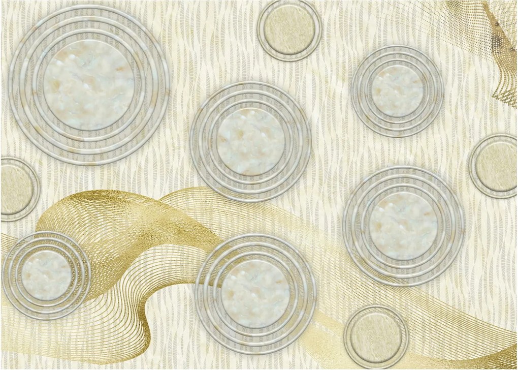 Obraz - Abstrakcja, marmurowe kręgi (70x50 cm)