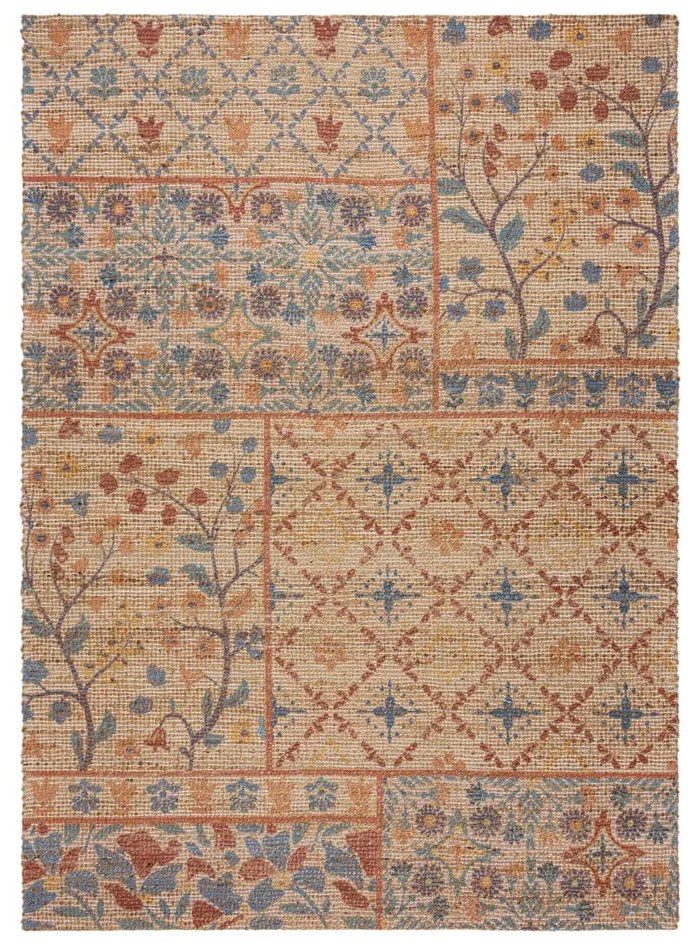 Dywan z mieszanki juty tkany ręcznie w naturalnym kolorze 120x170 cm Taylor Patchwork – Flair Rugs