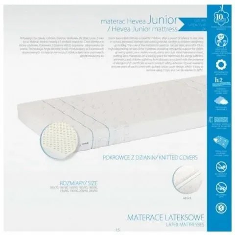 Materac lateksowy Junior 80x200 H2 HEVEA