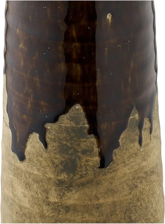 Brązowy ceramiczny wysoki wazon (wysokość 39 cm) – House Nordic