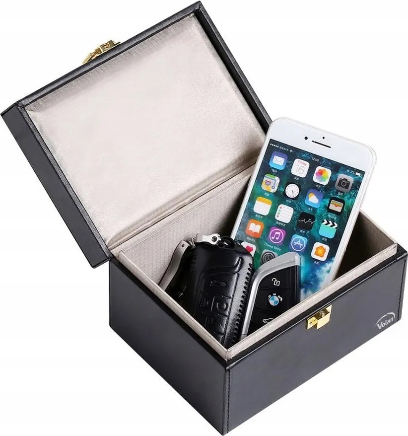 Klatka FARADAYA PUDEŁKO DUŻE 16CM NA KLUCZE do Samochodu Keyless Karty Etui