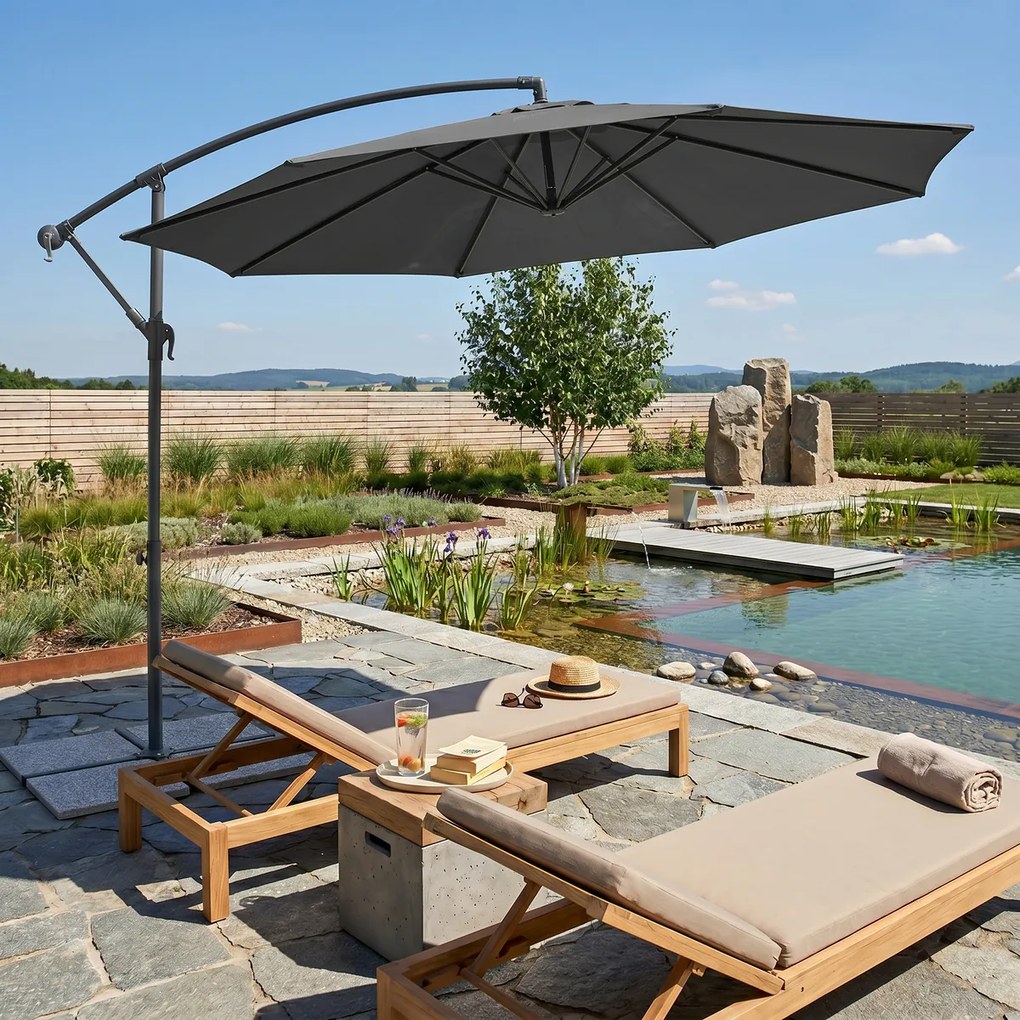 Avenberg Duży parasol z regulacją nachylenia Sunny 300, szary