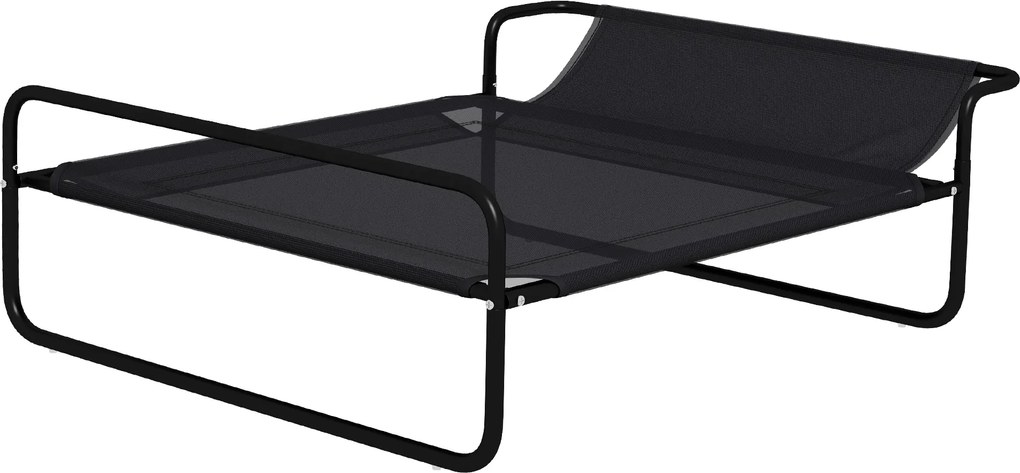 PawHut Legowisko dla psa, podniesione, pokrycie z siatki, stalowa rama, 91 x 69 x 29 cm, Czarny