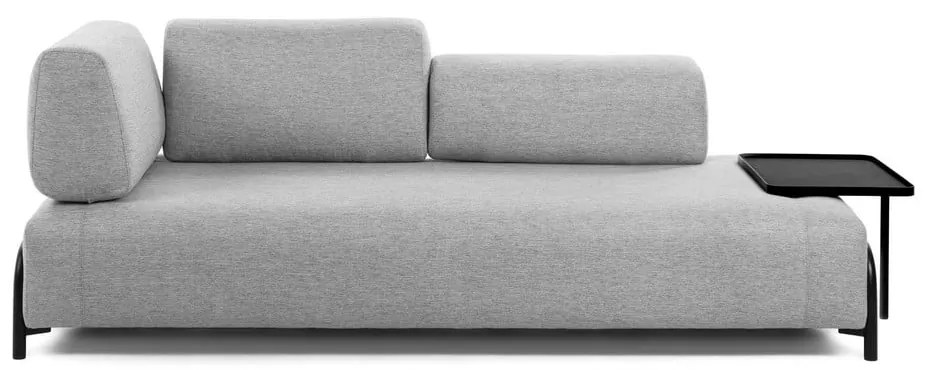 Jasnoszara sofa ze stolikiem Kave Home Compo