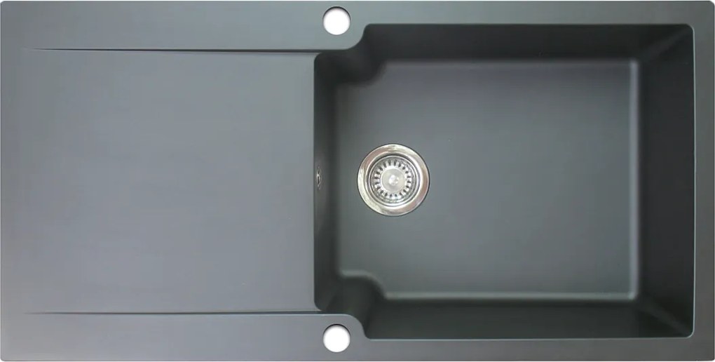 Lisse zlewozmywak dwustronny 1 duża komora 1 ociekacz z żywicy w kolorze czarna