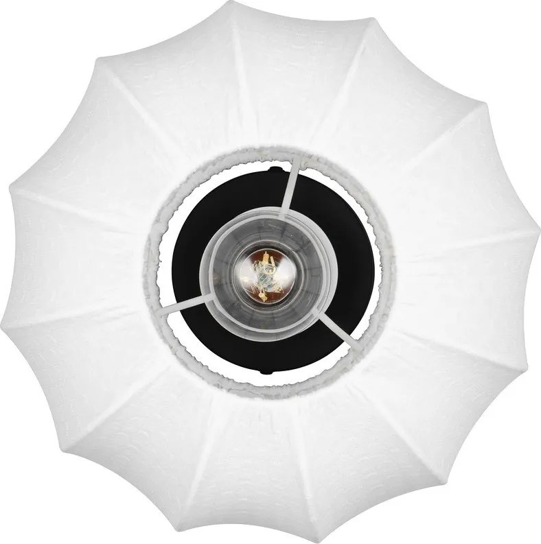 Biała metalowa lampa sufitowa z tekstylnym kloszem ø 25 cm Madleine – Reality