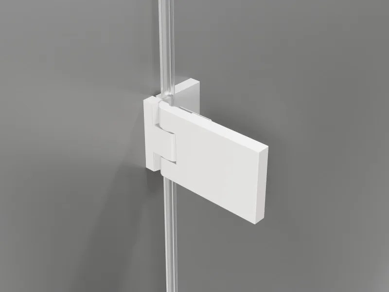 Mexen Lunar-F drzwi prysznicowe składane lewe 60 cm, transparent, białe - 836-060-000-20-00-L