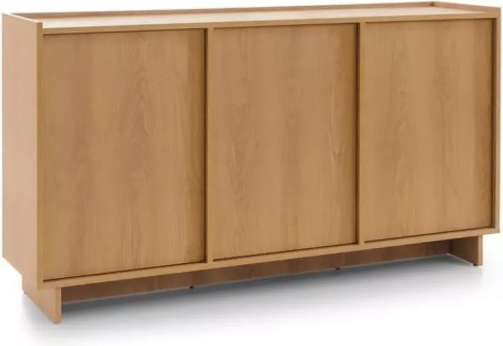 Komoda Vabres 147 cm dąb karmel 3 drzwi push to open nowoczesna skandynawska