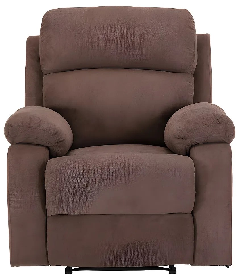 Fotel TOLZANO z tkaniny, z funkcją relax – kolor brązowy