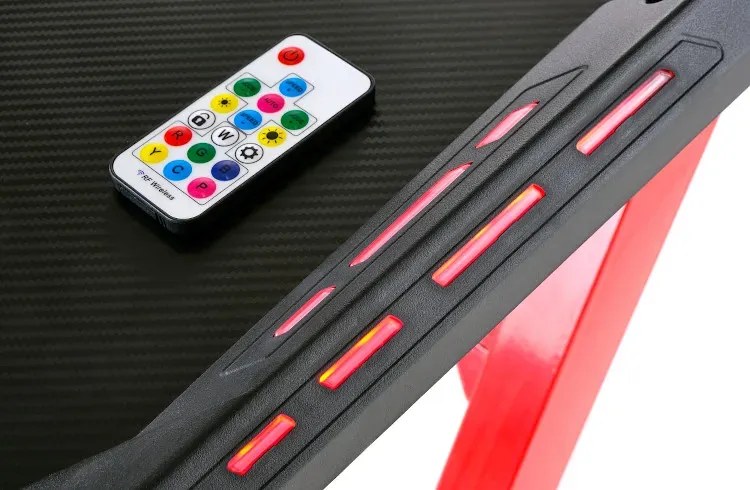 Czarno-czerwone biurko gamingowe S7-F60