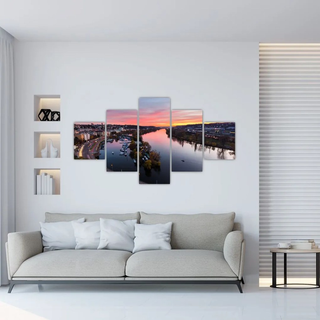 Obraz Pragi nocą (125x70 cm)