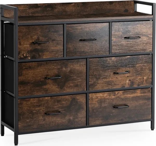 Komoda z Szufladami HUDSON 98 cm Dąb Rustykalny/Czarny Loft