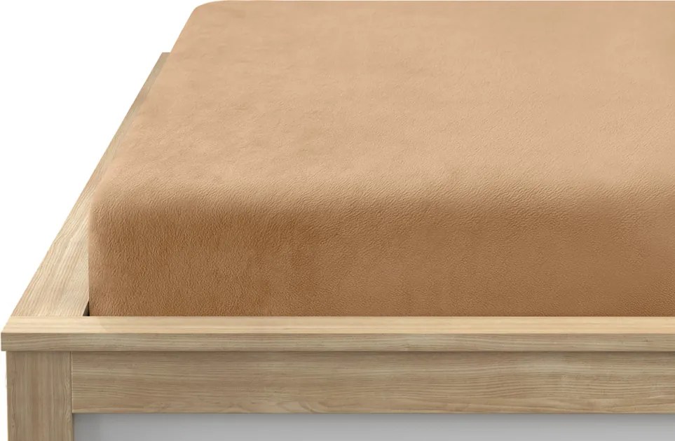 PrzytulneMieszkanie.pl Prześcieradło z mikropluszu SOFT 200x220 cm beżowe