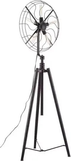 Lampa stojąca na statywie w formie wentylatora