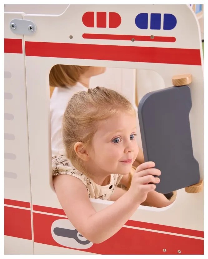 Viga duży drewniany ambulans zestaw karetka małych ratowników akcesoria 25 el.