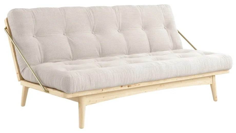 Sofa rozkładana ze sztruksową tapicerką Karup Design Folk Raw/Natural