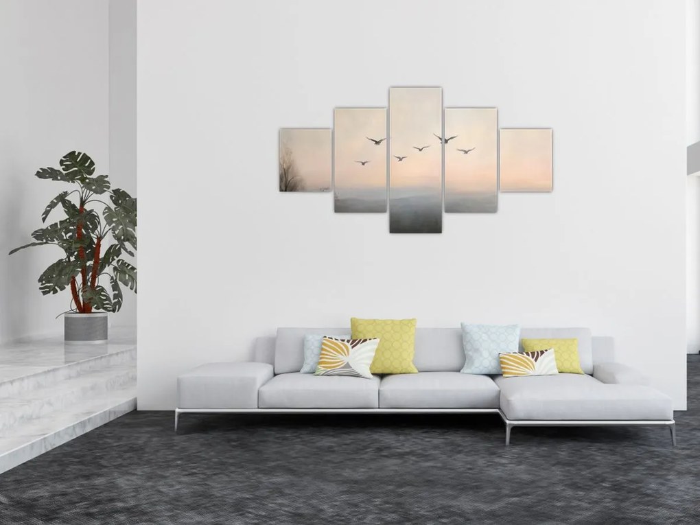 Obraz - Stado ptaków (125x70 cm)