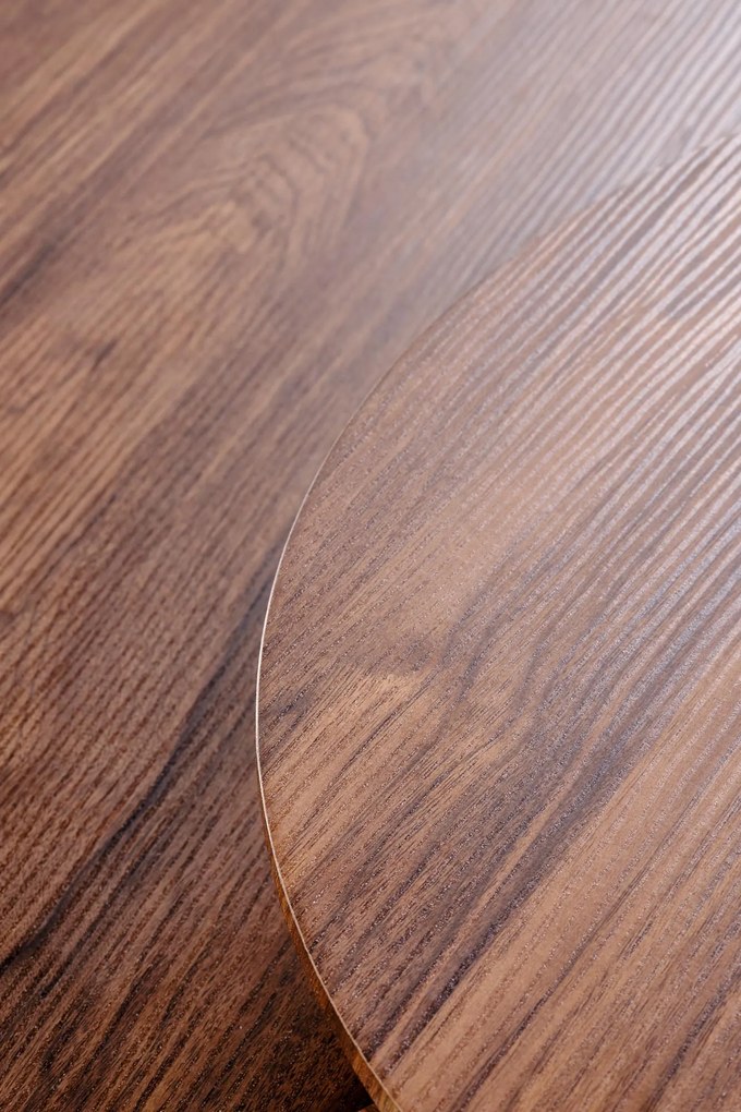 Mała ława okrągła orzechowa MDF 60/55 cm GISELA S