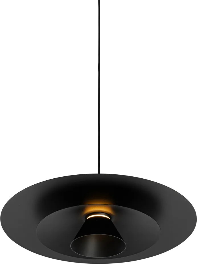 Designerska lampa wisząca czarna w komplecie z LED 3-stopniowy ściemniacz - Pauline