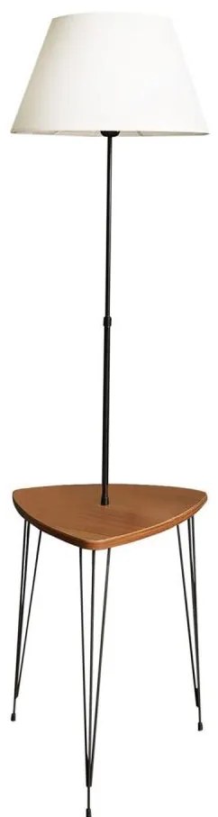 Lampa podłogowa ze stolikiem 1xE27/40W/230V czarna/brązowa