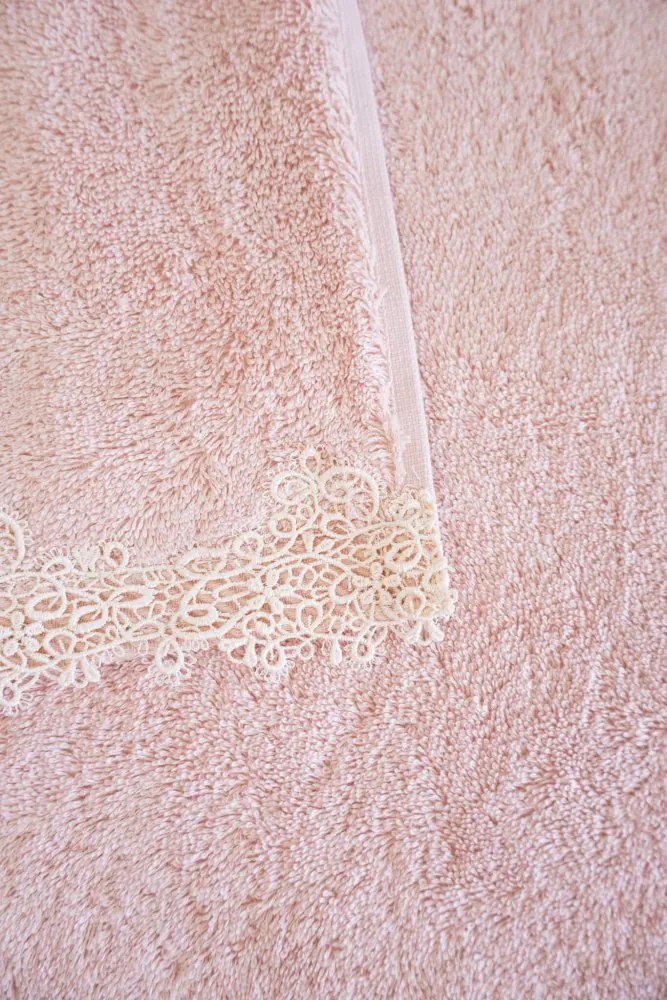 Ręcznik kąpielowy DESTAN 85x150 cm z koronką Fioletowy / Lila