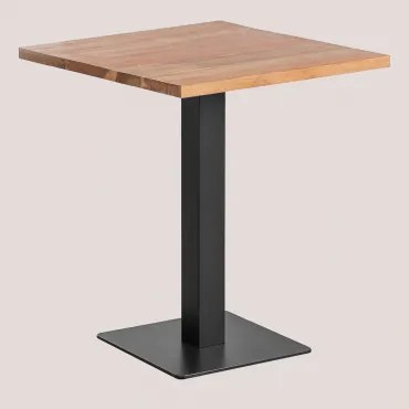 Kwadratowy Stół Barowy Z Drewna Akacjowego Ristretto ↔︎ 70 Cm & Czarny - Sklum