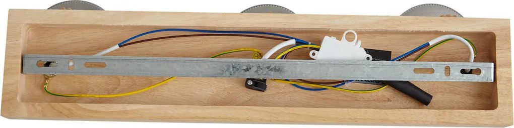 Smart spot hout met smoke glas 3-lichts draai- en kantelbaar incl. Wifi G45- Gracy