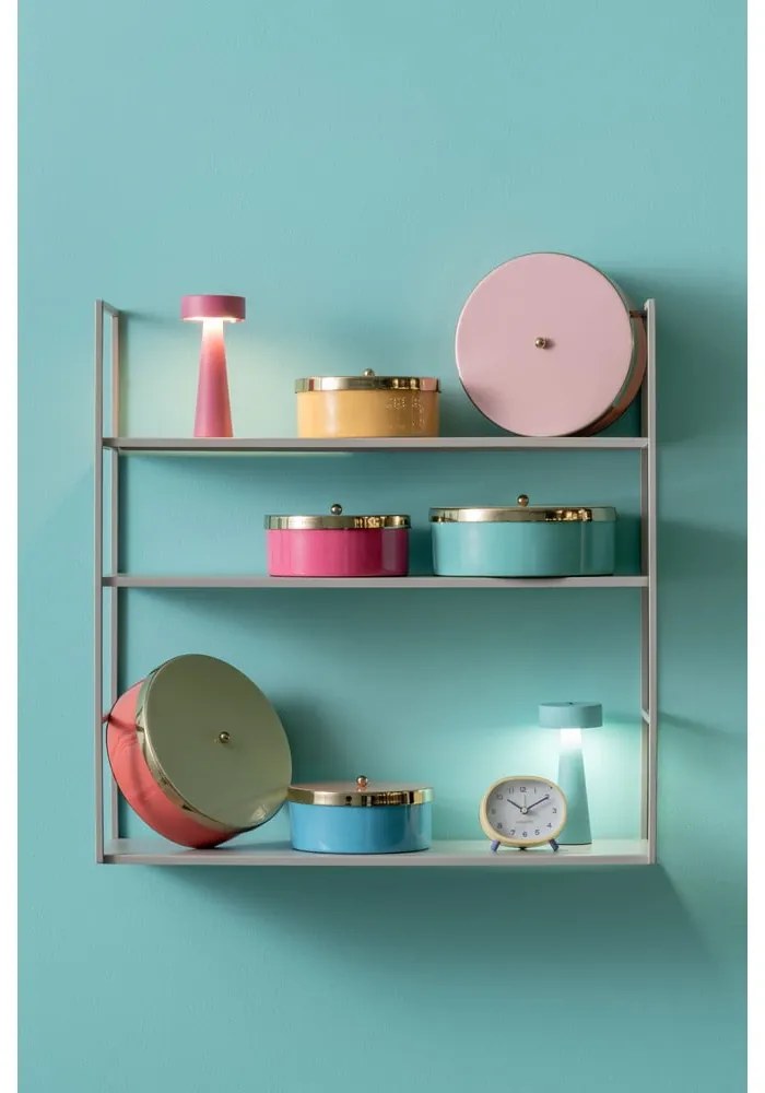 Żółty metalowy pojemnik dekoracyjny ø 16x6 cm Double Funky – PT LIVING
