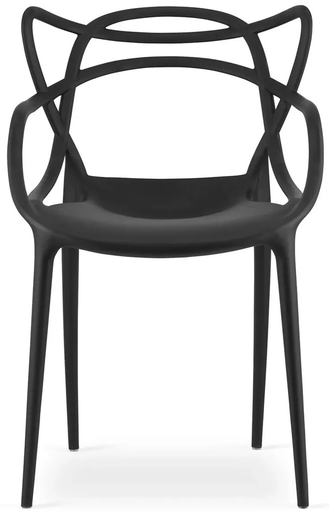 Czarne krzesło minimalistyczne do stołu - Riani 3X