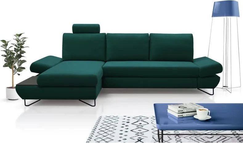 Narożnik LOFT z funkcją spania Regulowane zagłówki i podłokietniki Lewa strona Monolith 37