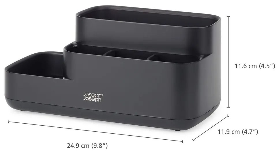 Czarny plastikowy organizer łazienkowy EasyStore – Joseph Joseph