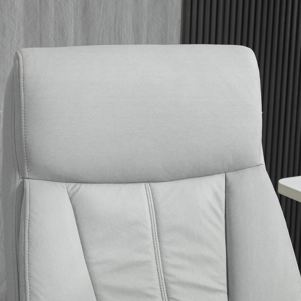 Vinsetto Fotel biurowy z masażem i ogrzewaniem podnóżek regulowany do 120 kg szary | Aosom PL