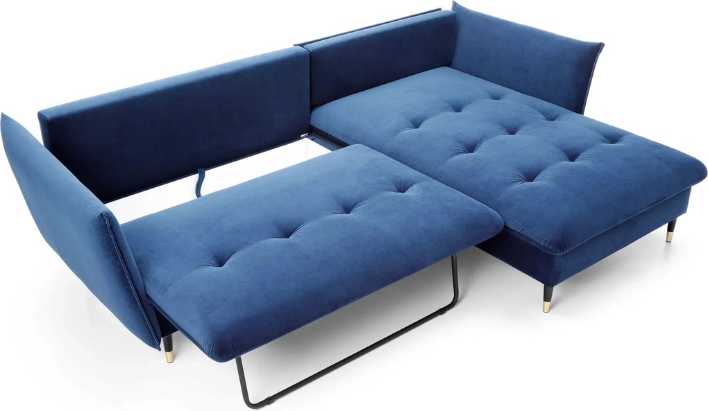 Granatowy narożnik pikowany rozkładany E4-R91