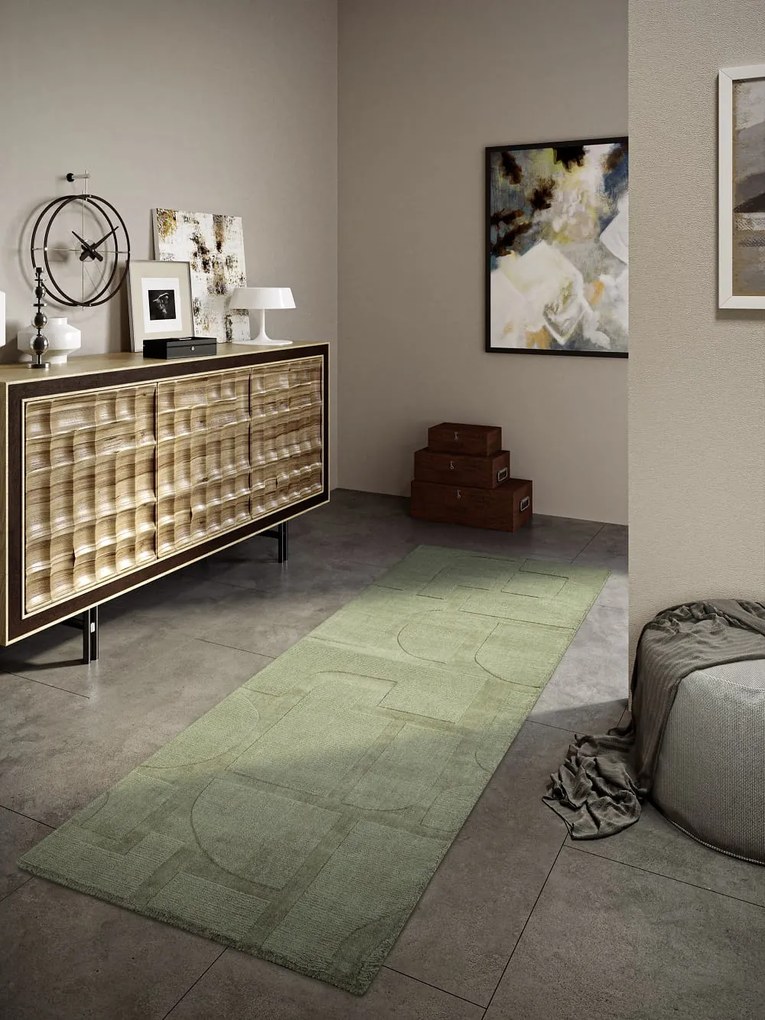 Dywan wełniany Villeroy & Boch Alexis zielony 80 cm x 250 cm