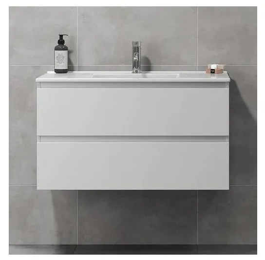 Szafka łazienkowa z umywalką KENWOOD 91 cm biała