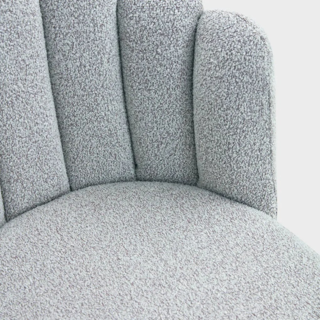 Krzesło LUXE w tkaninie Bouclé szare HOMLA
