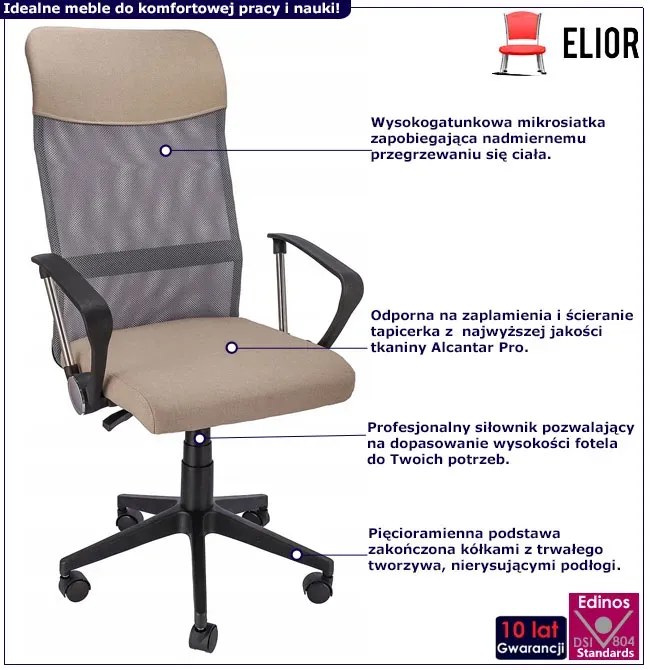 Beżowe obrotowe krzesło biurowe F3-P83