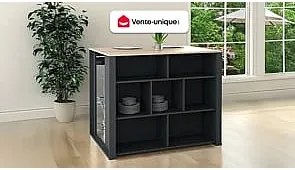 Wyspa kuchenna z 7 wnękami - Naturalny i antracytowy - OPOLE