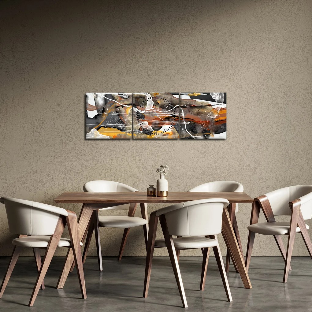 Obraz - Abstrakcja (z zegarem) (90x30 cm)