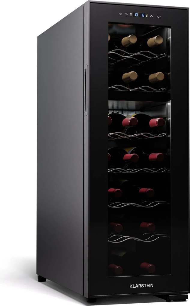 Klarstein Shiraz 29.5cm 18 Butelek Winiarka Dwustrefowa Czarny