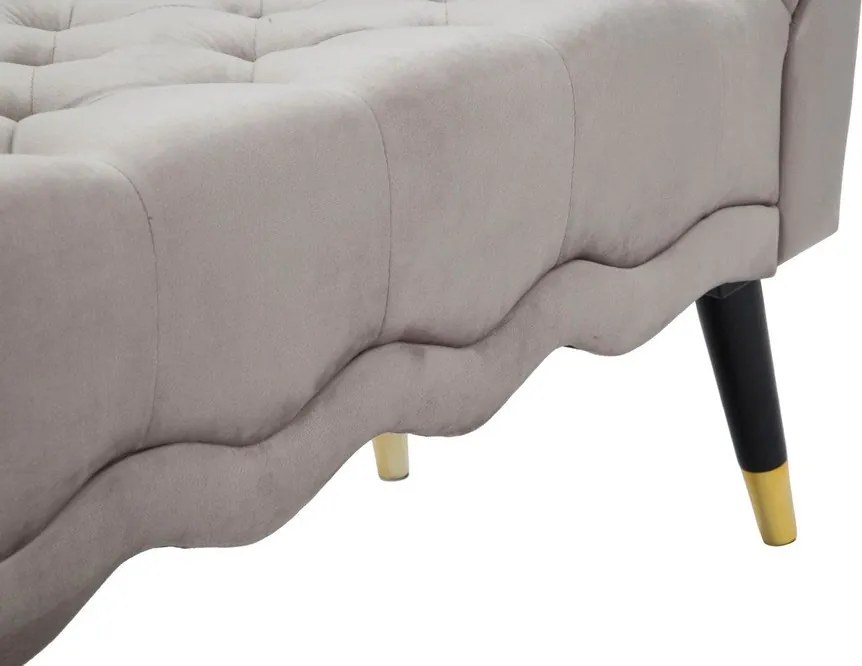 Szarobrązowa aksamitna ławka Paris – Mauro Ferretti