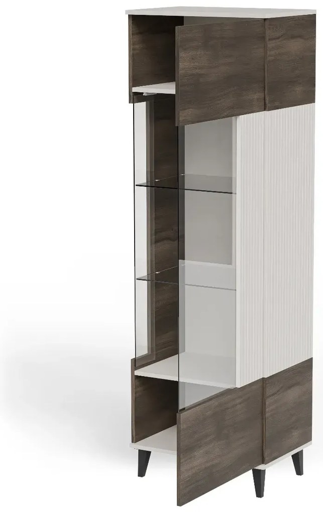 Witryna wysoka RANDOM 2 W-1 60cm orzech/kaszmirowa HALMAR