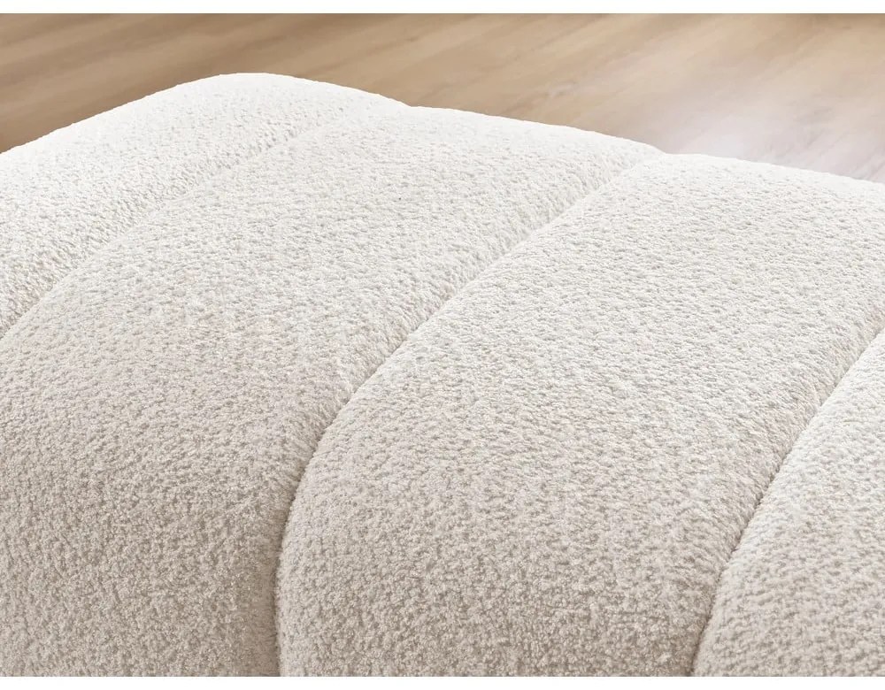 Biały podnóżek z materiału bouclé Annecy – Bobochic Paris