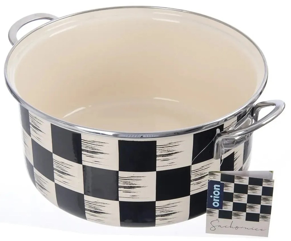 Orion Emaliowany rondel Szachownica Lem, 5 l,średnica 26 cm