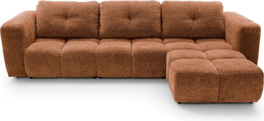 Masseno Narożnik ARTE z funkcją spania i pojemnikiem na pościel Narozniki L, Rozkładana sofa - Miodowy, BELLO 40