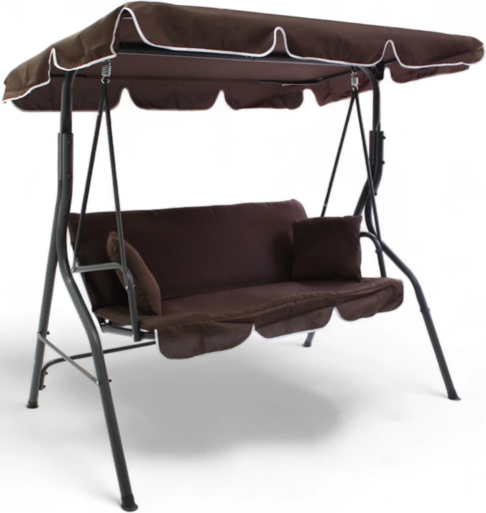 Huśtawka ogrodowa 3-osobowa Puerto MAS-4003A, brąz