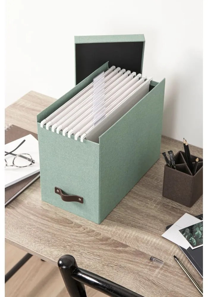 Zielony kartonowy organizer na dokumenty Johan Canvas Paper Laminate – Bigso